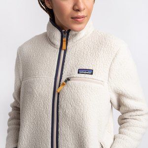 Patagonia Cream Fleece Sherpa Zip Up Jacket